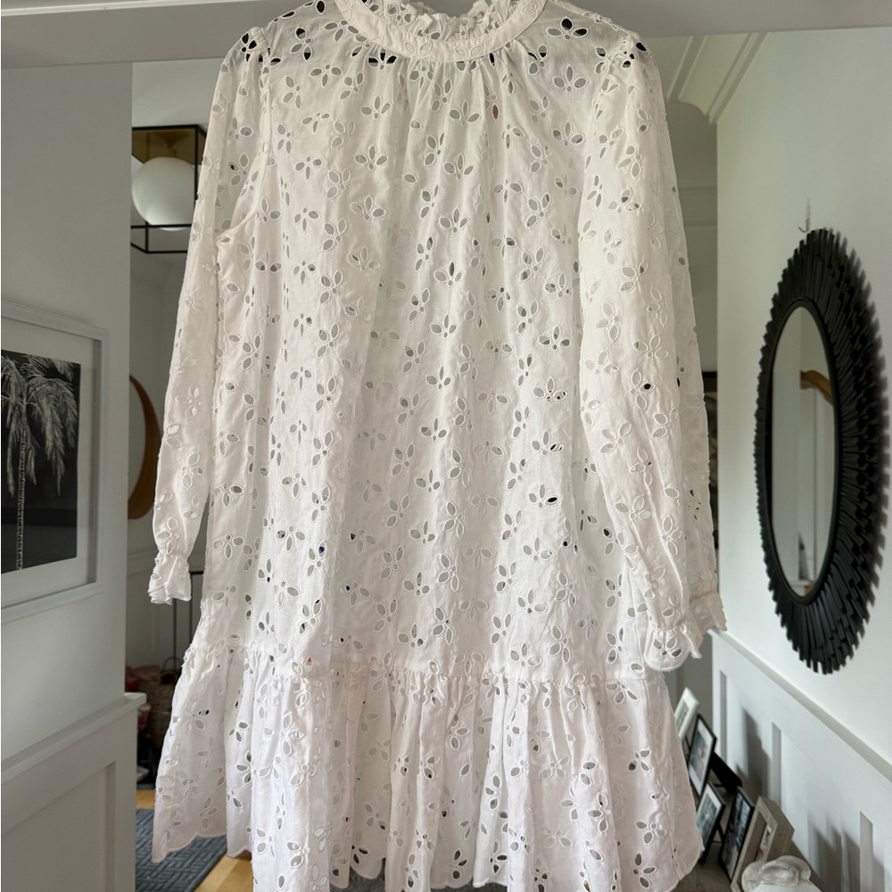 J. Crew White Eyelet Midi Dress